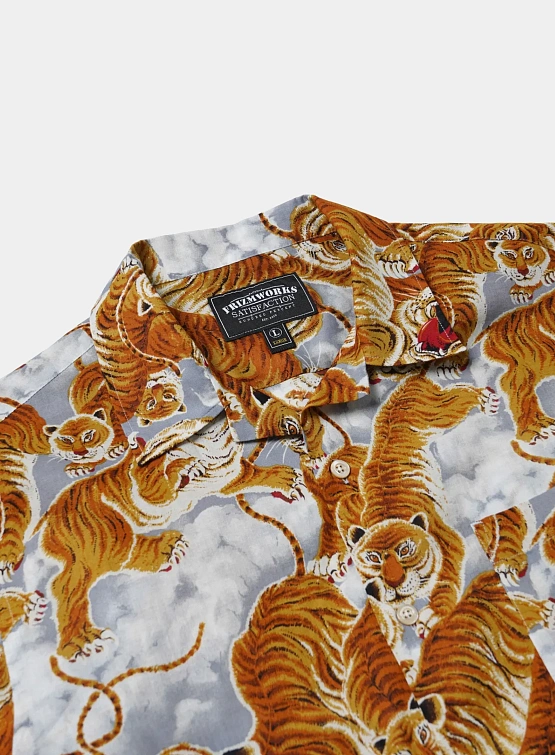 Рубашка FrizmWORKS Tiger Hawaiian Half Shirt Gray