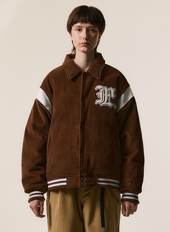 Бомбер LMC Gothic Corduroy Varsity Jacket Brown