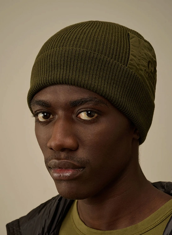 Шапка C.P. Company Extrafine Merino Wool Zip Pocket Ivy Green