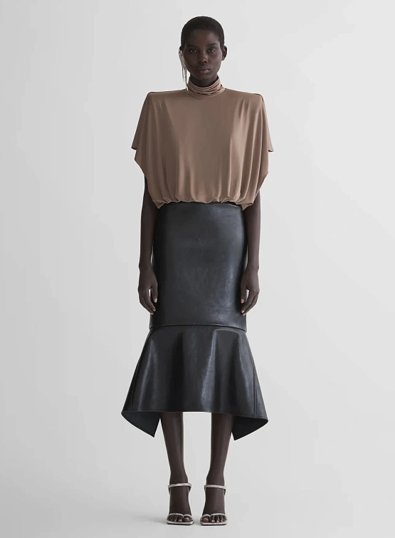 Женская юбка MUGLER Mermaid Leather Black