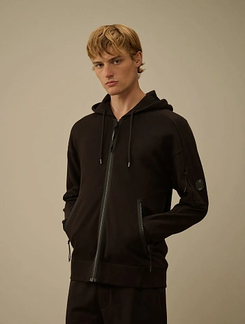 Зип-худи C.P. Company Diagonal Raised Fleece Lens Black