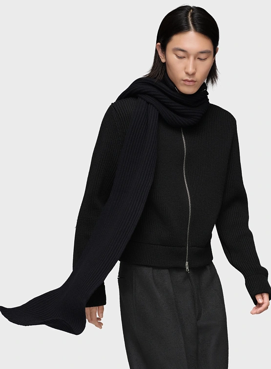 Шарф Maison Margiela Ribbed Knit Wool Black