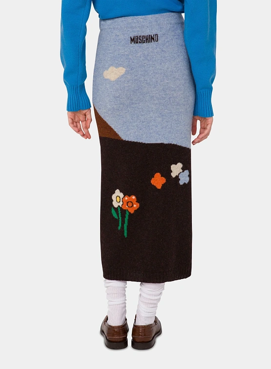Женская юбка MOSCHINO Wool Skirt Multicolor
