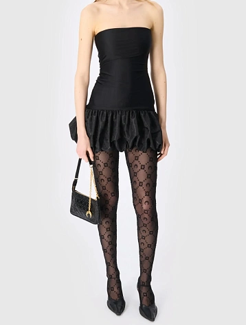Женские колготки Marine Serre Moonogram Mesh Flock Black