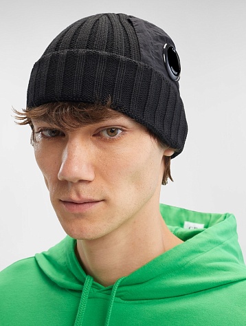 Шапка C.P. Company Extra Fine Merino Wool Lens Black