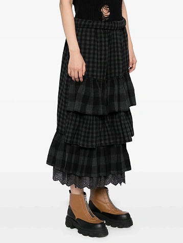 Женская юбка OPEN YY Rolled Waist Tiered Black