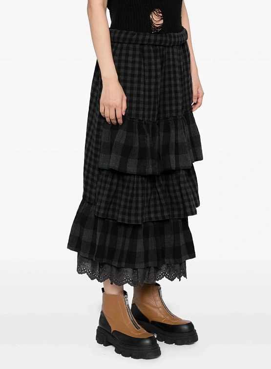 Женская юбка OPEN YY Rolled Waist Tiered Black