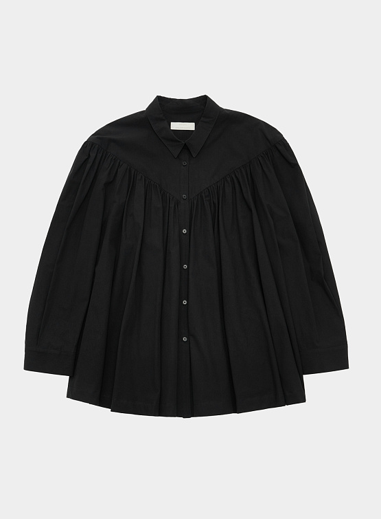 Женская рубашка AMOMENTO Yoke Shirring Black