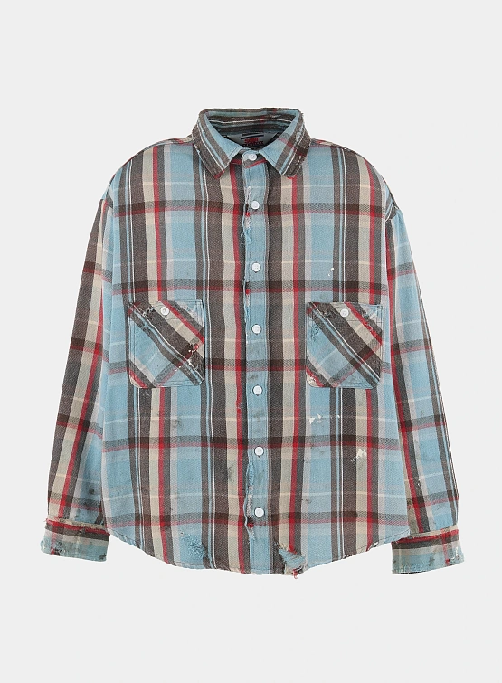 Рубашка SAINT MXXXXXX Flannel Shirt Check Blue