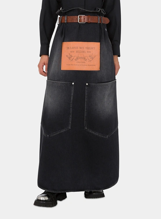 Женская юбка MOSCHINO Denim Skirt Black