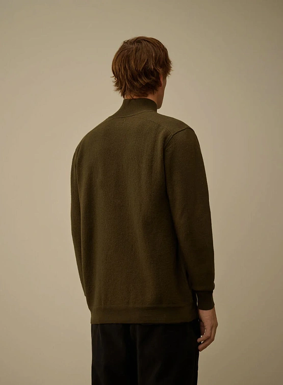Джемпер C.P. Company Merino Wool Felted Half Button Ivy Green