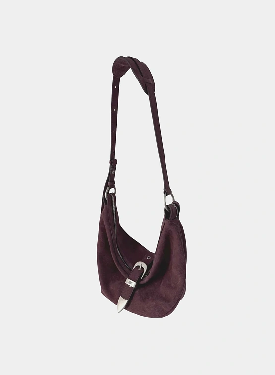 Женская сумка MARGESHERWOOD Belted Hobo Medium Wine Nubuck