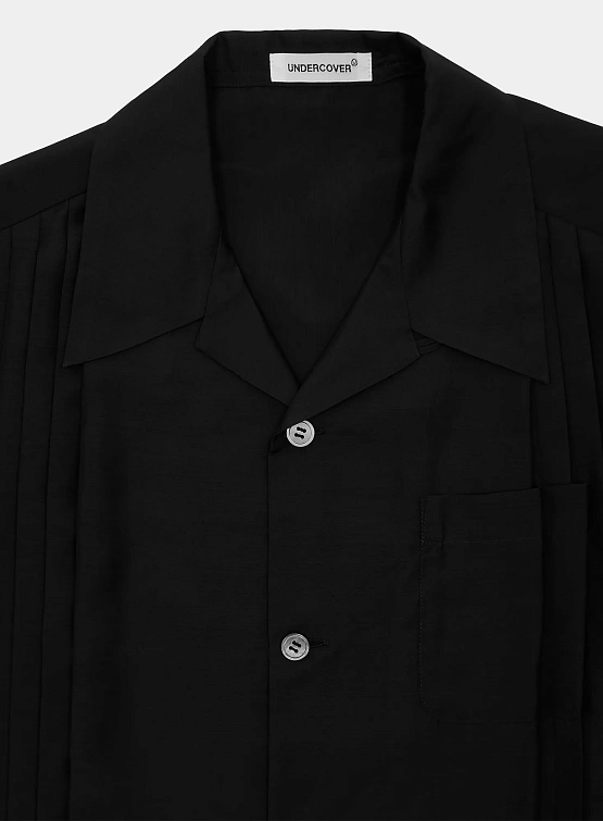 Женская рубашка UNDERCOVER Pleated Mix Open Collar Black
