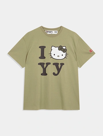 Футболка OPEN YY Hello Kitty x YY T-Shirt Khaki