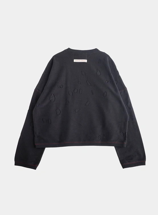 Свитшот Jungles Jungles Distressed Terry Crewneck Black