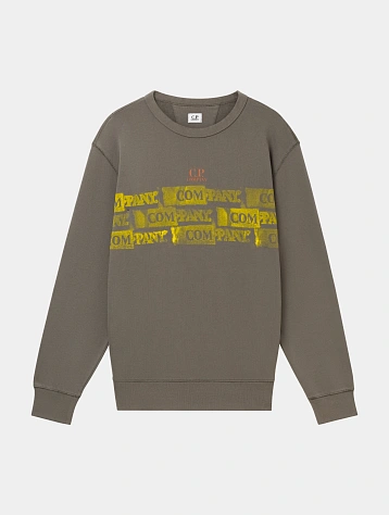 Свитшот C.P. Company Cotton Fleece Crewneck Smoked Pearl Grey