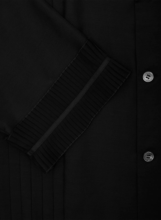 Женская рубашка UNDERCOVER Pleated Mix Open Collar Black