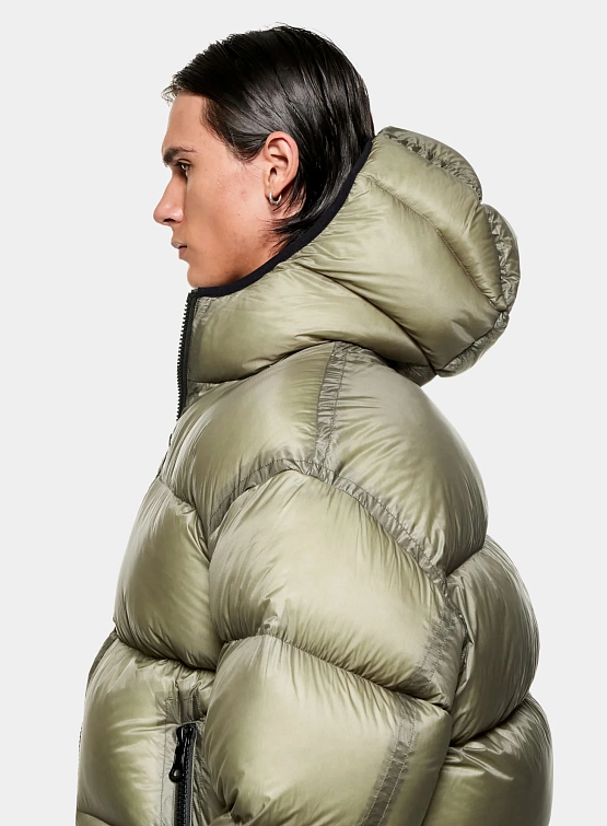 Пуховик MKI MIYUKI ZOKU Translucent Hooded Bubble Sage