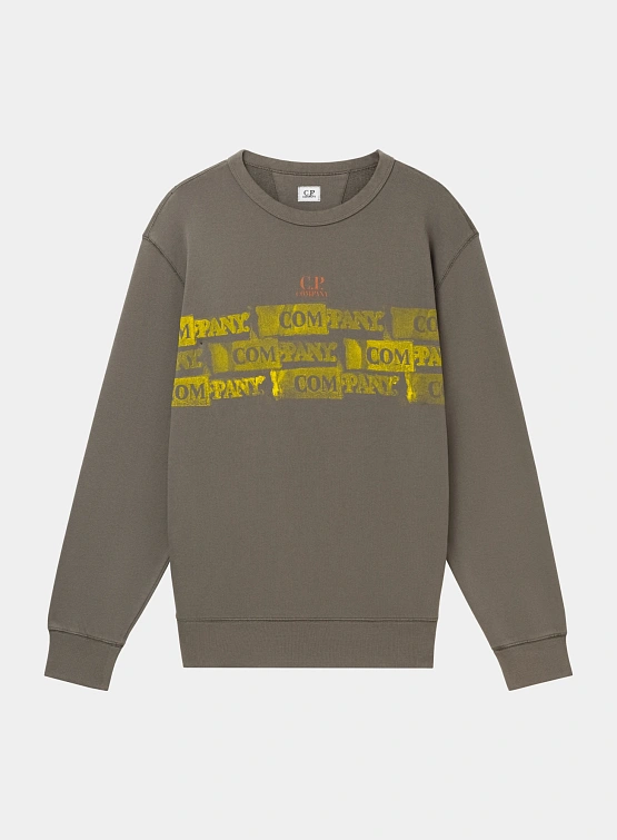 Свитшот C.P. Company Cotton Fleece Crewneck Smoked Pearl Grey