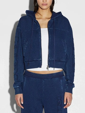 Женский зип-худи Ksubi Origin Crop Indigo Splced Blue