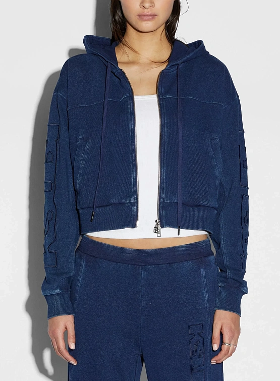 Женский зип-худи Ksubi Origin Crop Indigo Splced Blue