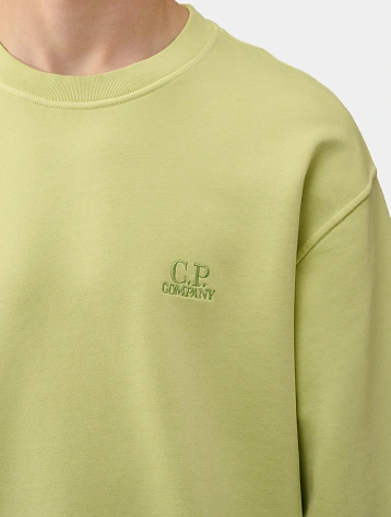 Свитшот C.P. Company Cotton Diagonal Fleece Logo White Pear