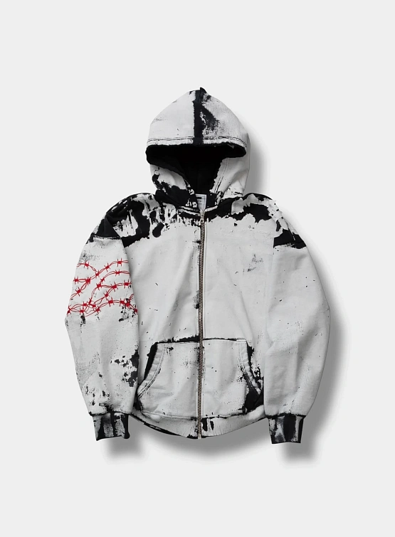 Худи WARREN LOTAS Shrunked Barbed Wire White/Black