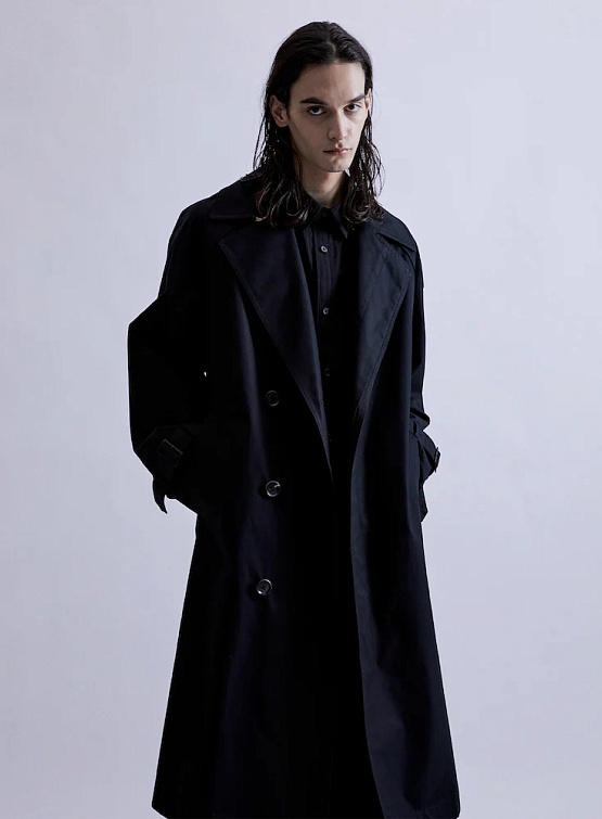 Тренч JUUN.J Bentail Hidden Double Trench Coat Black