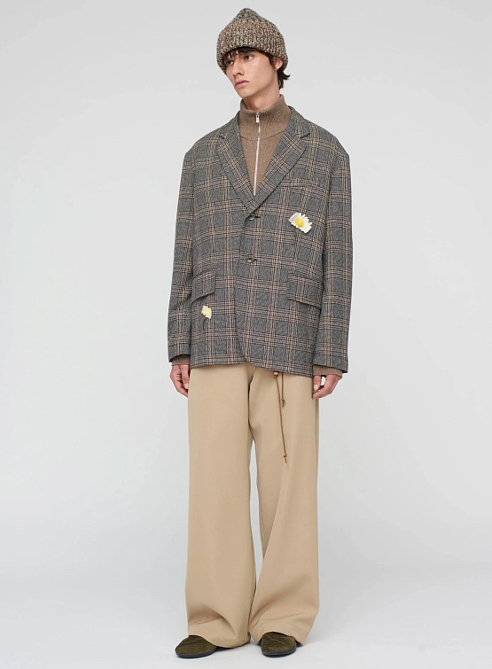 Блейзер Song for the Mute "Flower" Square Melange Twill Check Indigo