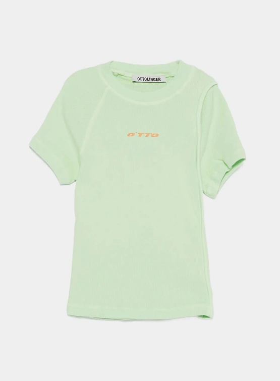 Женская футболка Ottolinger Deconstructed Rib Green