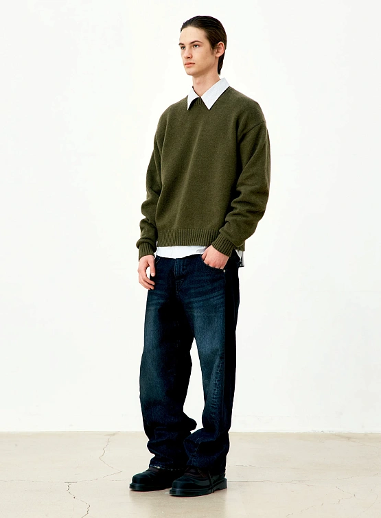 Свитер COOR Wool Cropped Crewneck Khaki