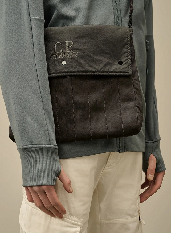 Сумка C.P. Company Herringbone Logo Bag Smoked Pearl