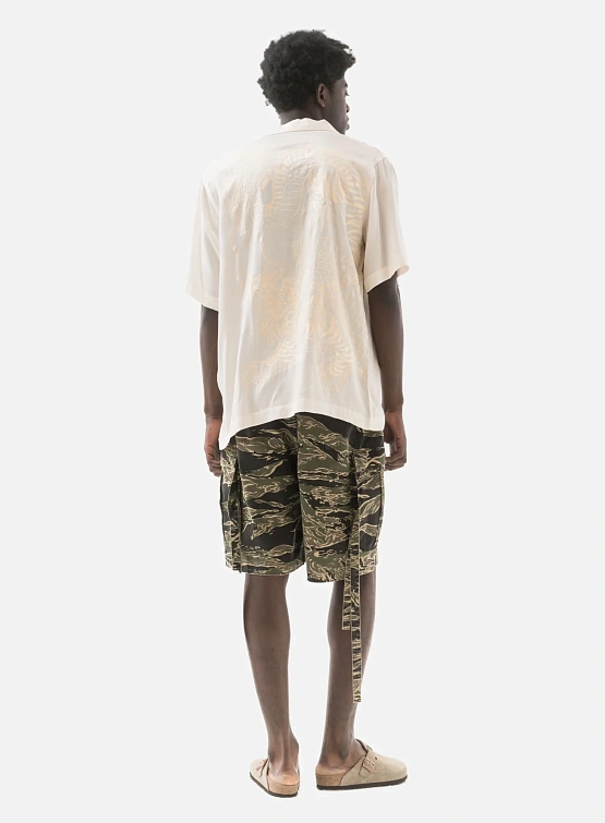 Рубашка MAHARISHI 6098 Tiger Dragon Camp Collar Ecru