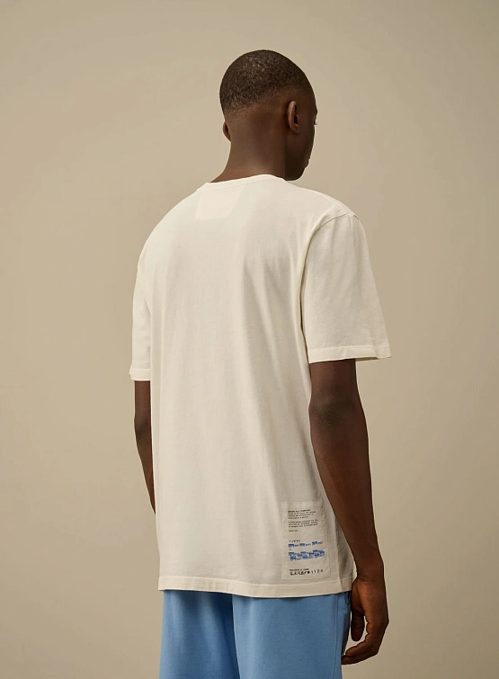 Футболка C.P. Company 24/1 Jersey Front Logo Gauze White