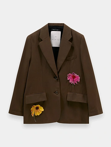 Женский блейзер Song for the Mute "Flower" Square Brown