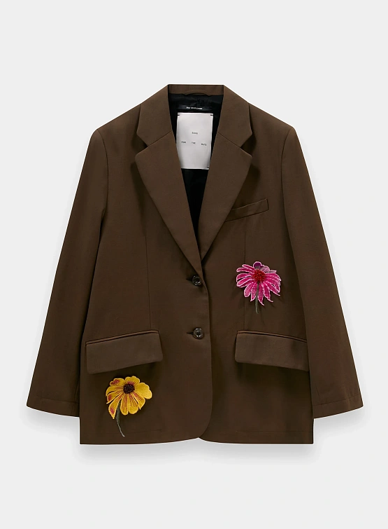 Женский блейзер Song for the Mute "Flower" Square Brown