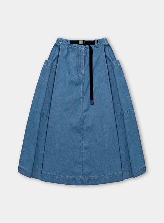 Юбка ANGLAN Belt Bloom Denim Skirt Blue Denim