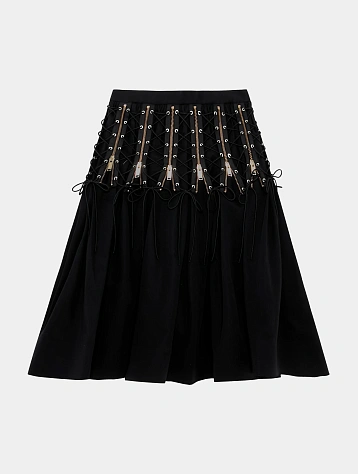 Женская юбка UNDERCOVER Zip & Lace-Up Midi Black