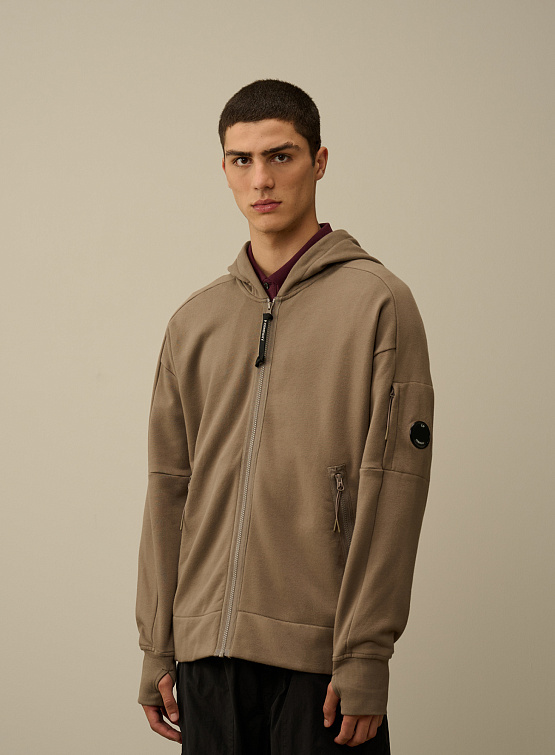Зип-худи C.P. Company Diagonal Raised Fleece Walnut