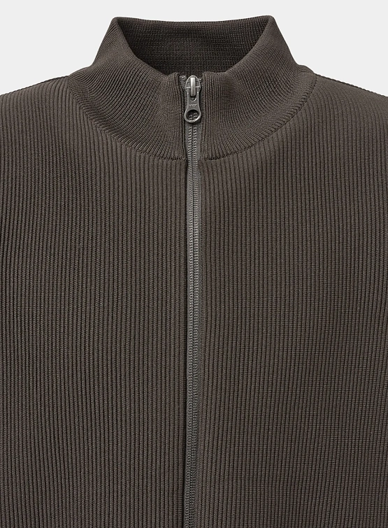 Кардиган AMOMENTO Mock Neck Zip-Up Dark Brown