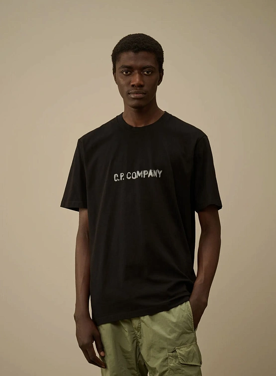 Футболка C.P. Company 30/1 Jersey Logo Black