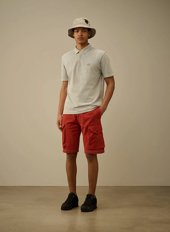 Шорты C.P. Company Diagonal Fleece Mixed Cargo Ketchup Red