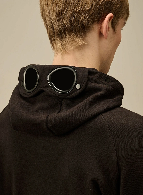 Зип-худи C.P. Company Diagonal Raised Fleece Goggle Black