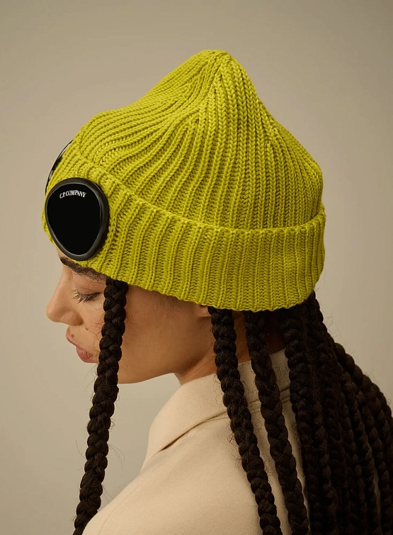 Шапка C.P. Company Extrafine Merino Wool Goggle Green Sheen