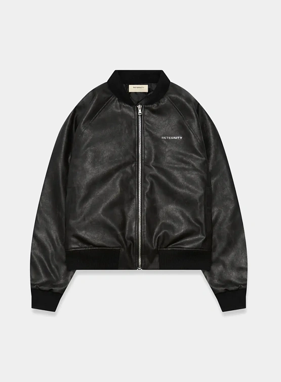 Бомбер RETERNITY Brushed Leather Black