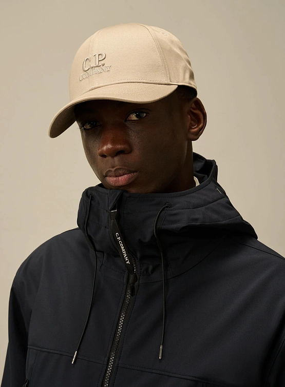 Кепка C.P. Company Gabardine Logo Cap Vintage Khaki