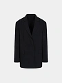 женский пиджак juun.j linen blend overfit jacket black