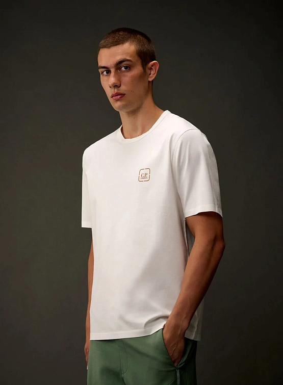 Футболка C.P. Company Metropolis Series Badge Gauze White