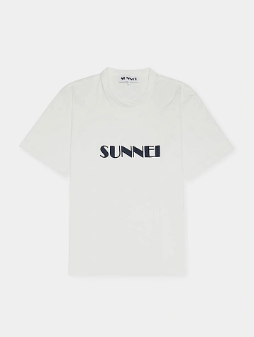 Футболка Sunnei Classic Big Logo Embroidered Off White