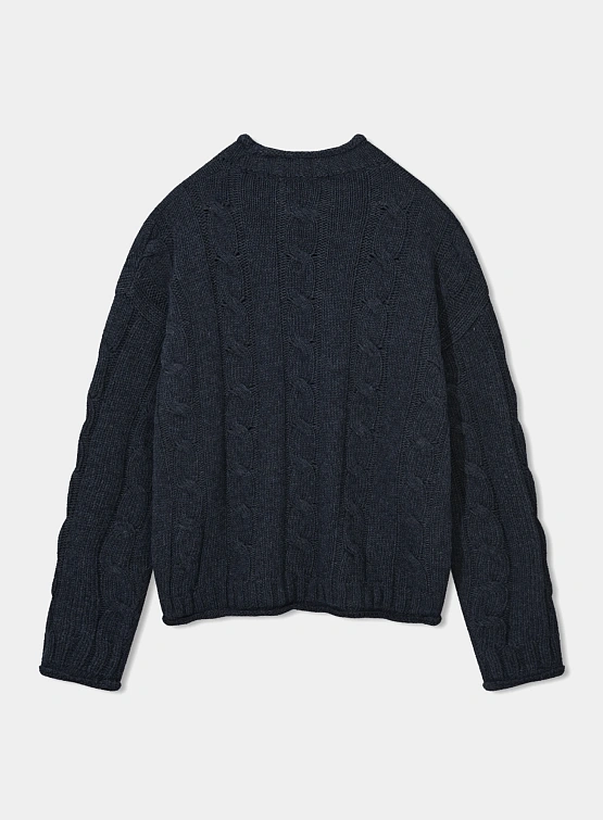 Свитер ANGLAN Wool Blend Oversized Cable Navy